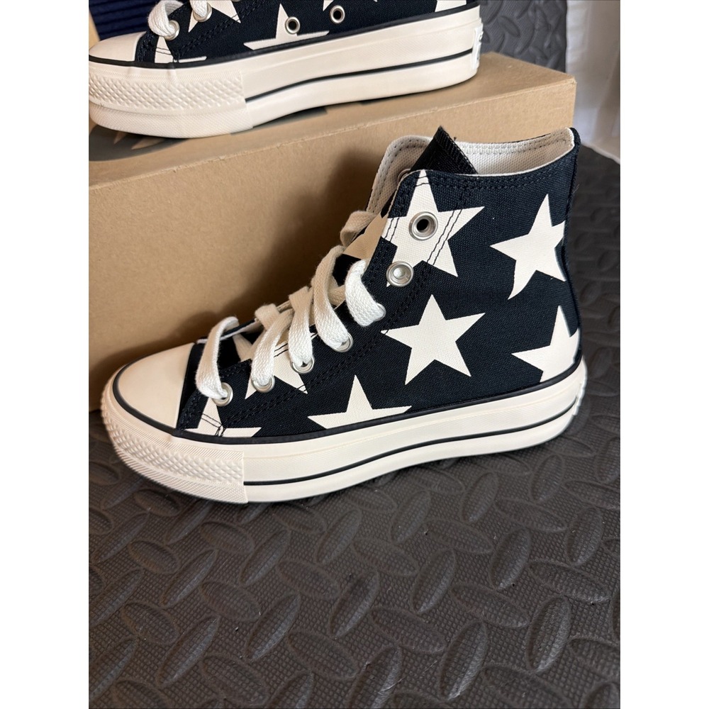 Converse All Star Lift Hi Large Stars Women Size 7 Platform Sneakers A09903C New - Picture 2 of 8